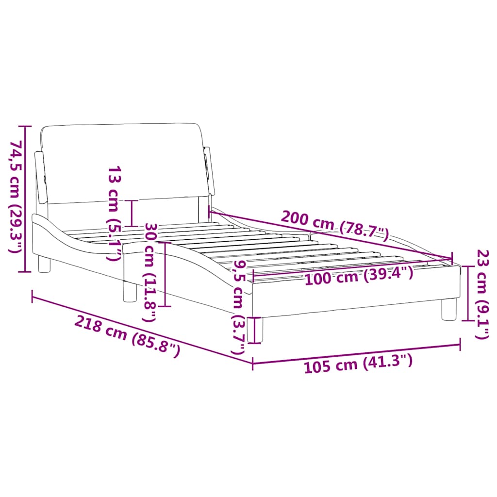 Giroletto con Testiera Dover Rosa 100x200 cm Velluto | homemem39