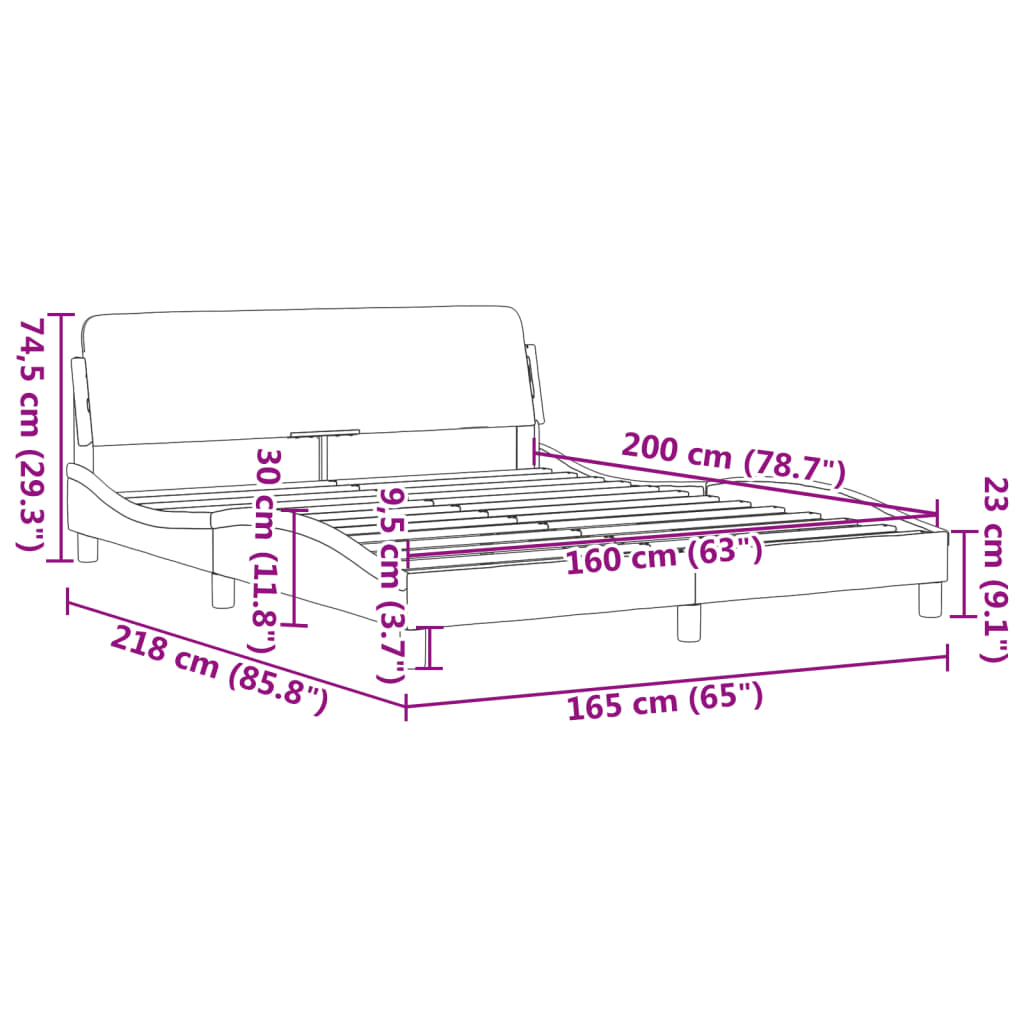 Giroletto con Testiera Dover Blu 160x200 cm Tessuto | homemem39