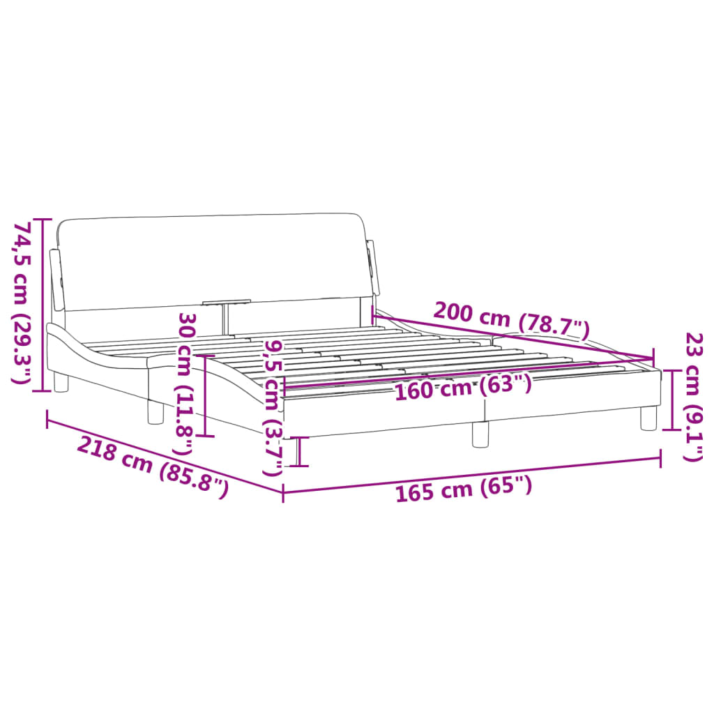 Giroletto Dover Nero e Bianco 160x200 cm in Similpelle | homemem39