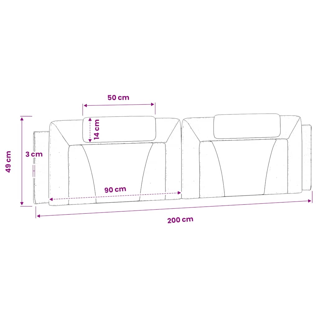 Cuscino Testiera Viana Cappuccino 200 cm in Similpelle | homemem39