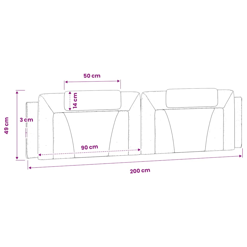Cuscino Testiera Viana Nero e Bianco 200 cm in Similpelle | homemem39