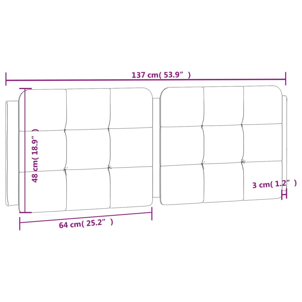Cuscino Testiera Zadar Bianco e Nero 137 cm in Similpelle | homemem39
