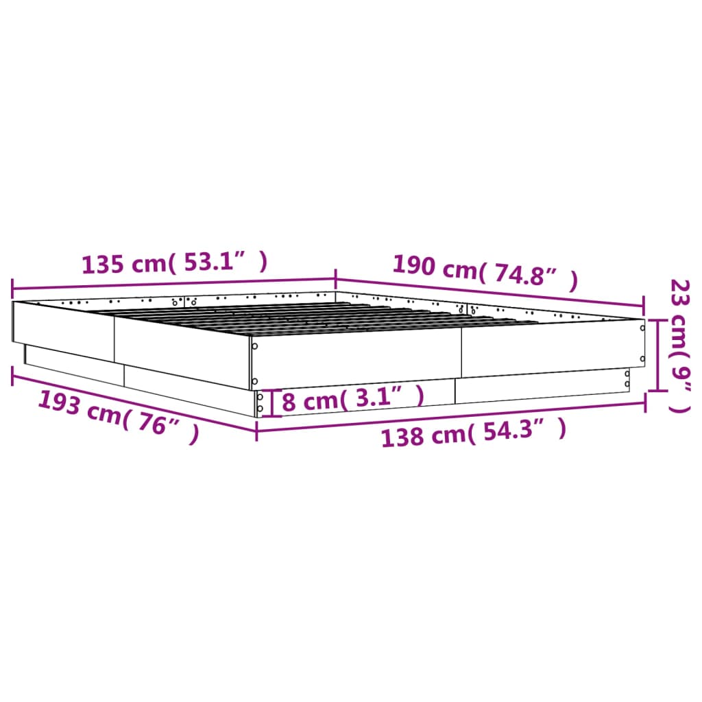 Giroletto Grigio Sonoma 135x190 cm in Legno Multistrato | homemem39