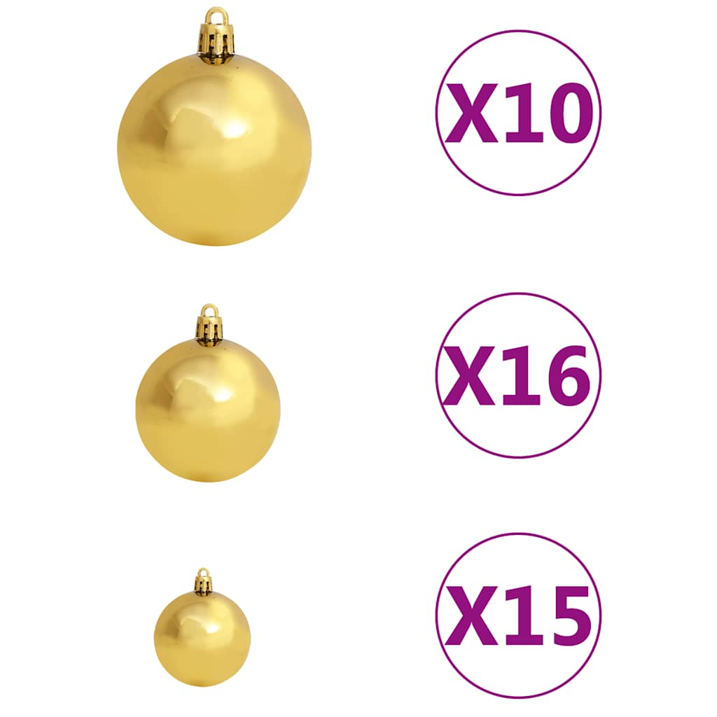 Albero Natale Incernierato con 300 LED e Palline 300 cm | homemem39