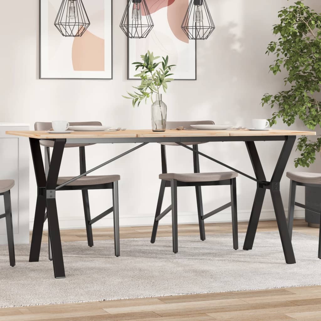 Telaio Gambe a Y per Tavolo da Pranzo 140x60x73 cm in Acciaio | homemem39