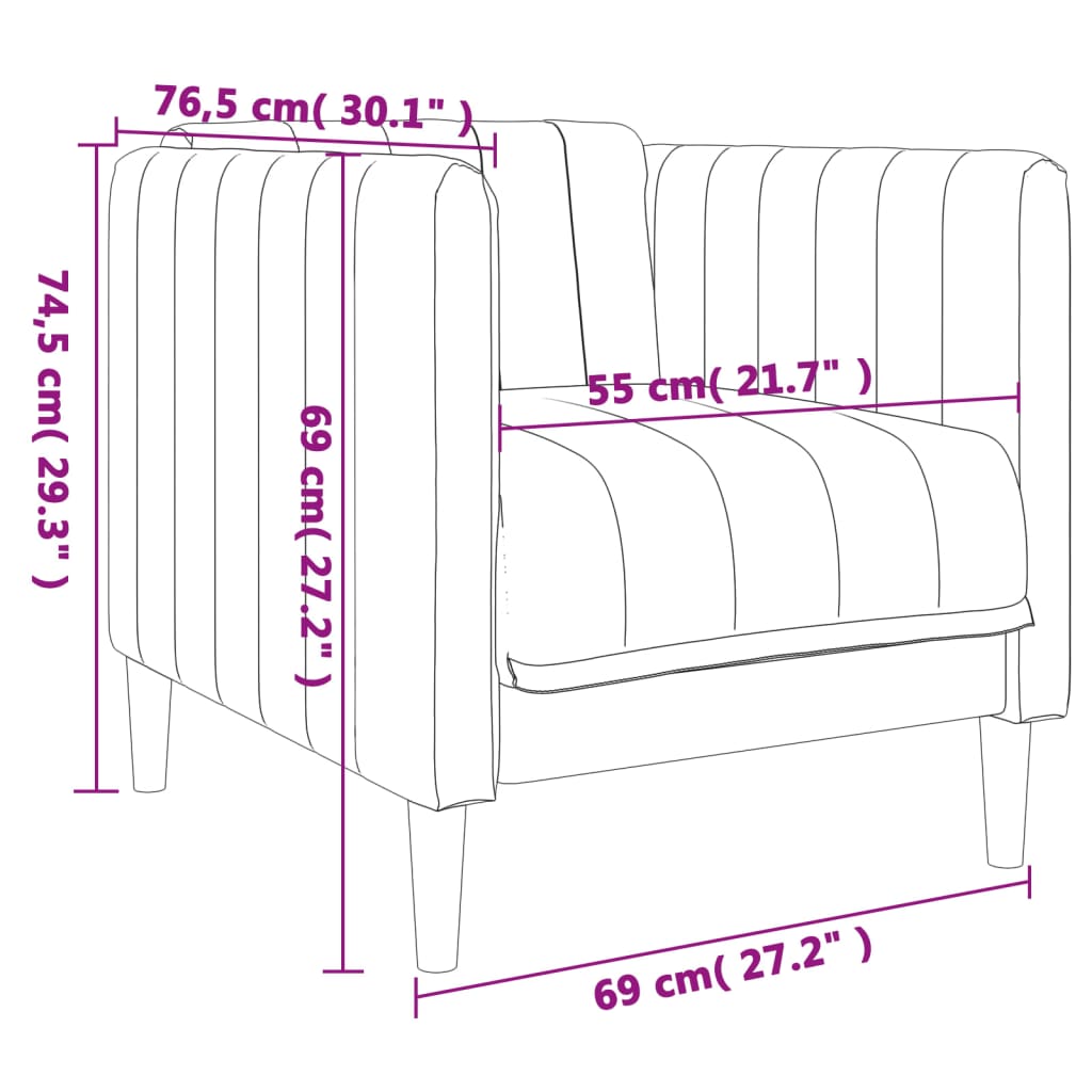 Set di Divani 3 pz Crema in Tessuto | homemem39