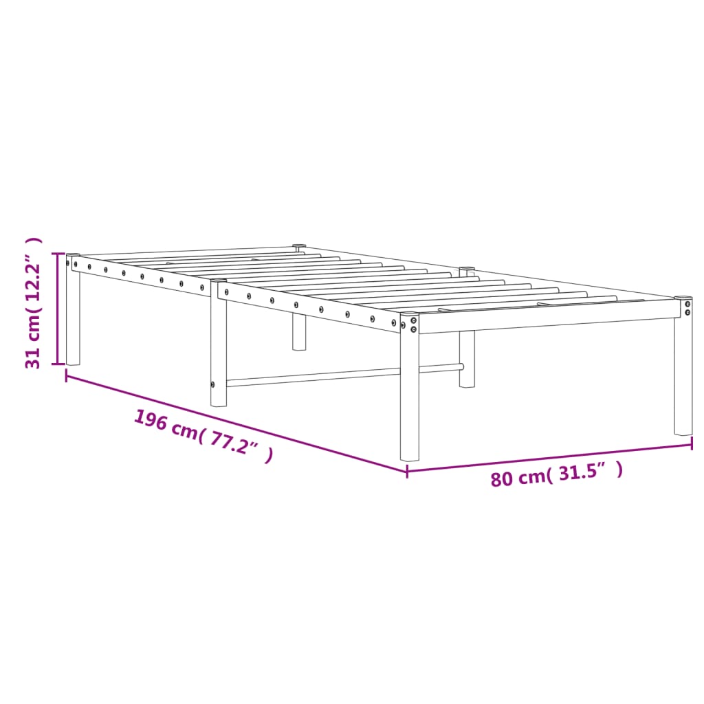 Giroletto in Metallo Nero 75x190 cm