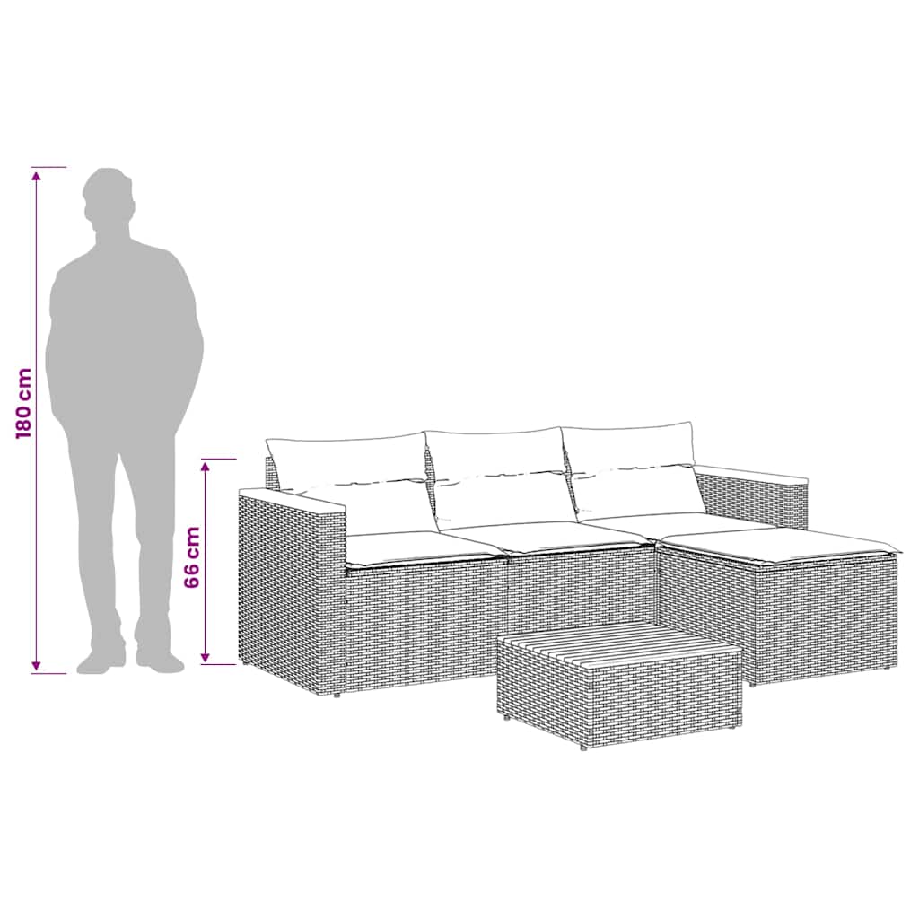 Set Divani da Giardino 3 pz con Cuscini in Polyrattan Nero | homemem39