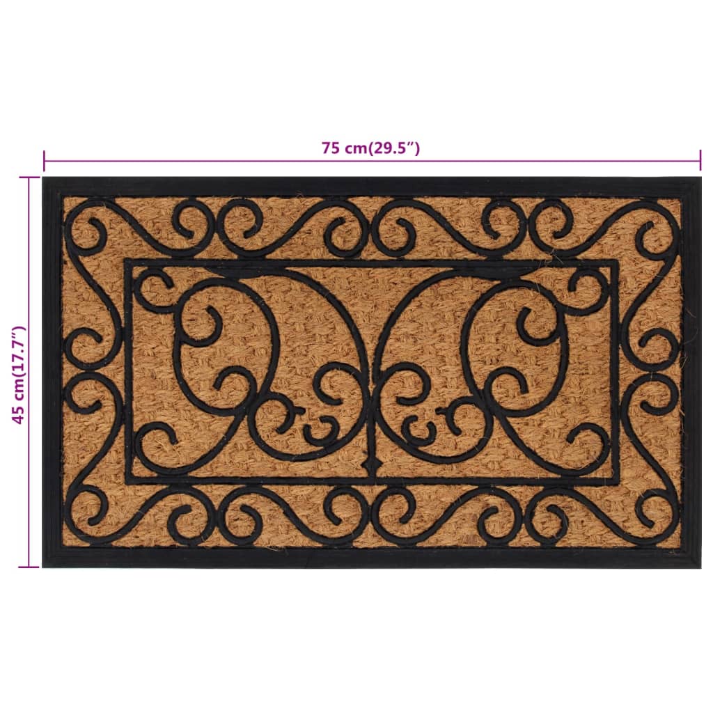 Zerbino Rettangolare 45x75 cm in Gomma e Fibra di Cocco | homemem39