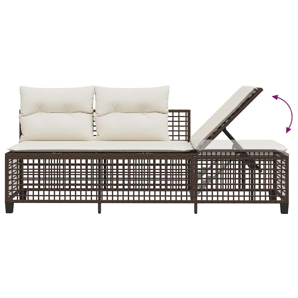 Set Divani ad Angolo 3 pz con Cuscini in Polyrattan Marrone