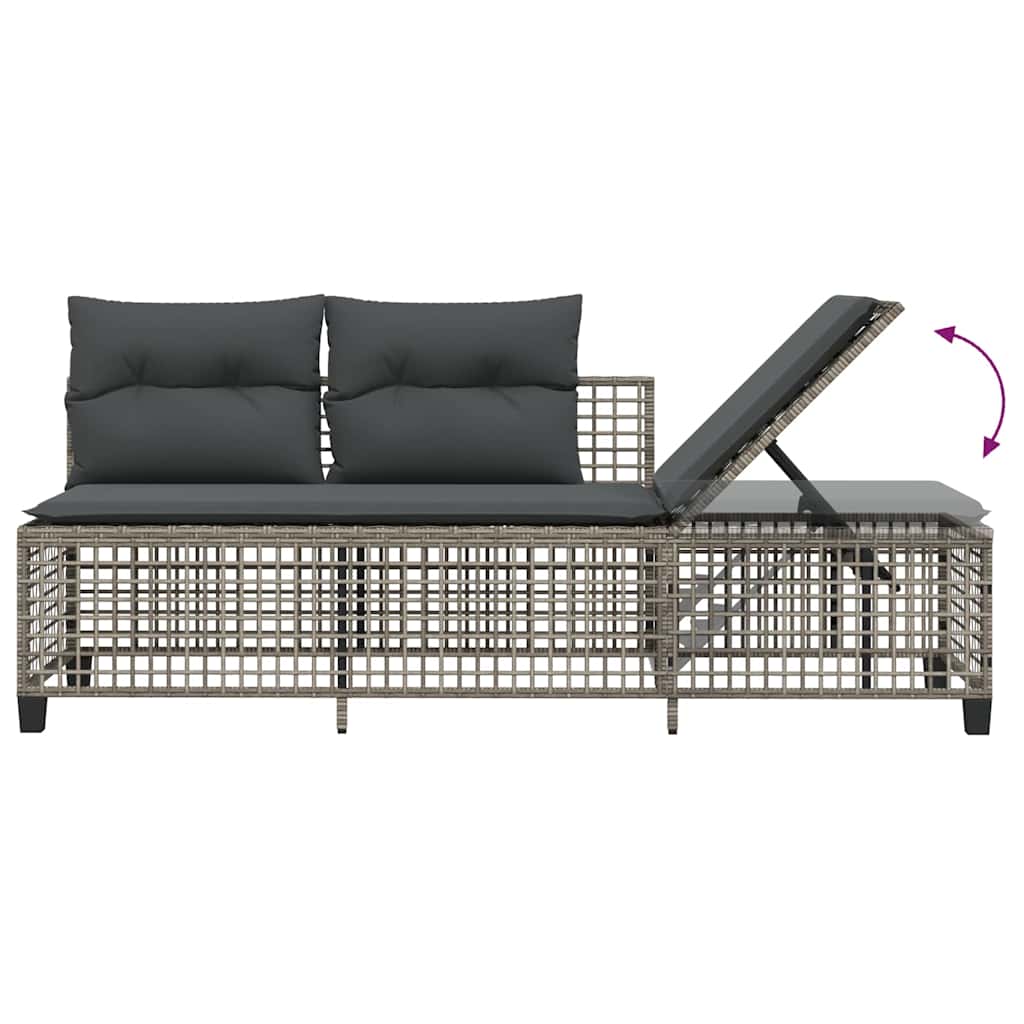 Divani da Giardino ad Angolo 3 pz Cuscini Grigio in Polyrattan