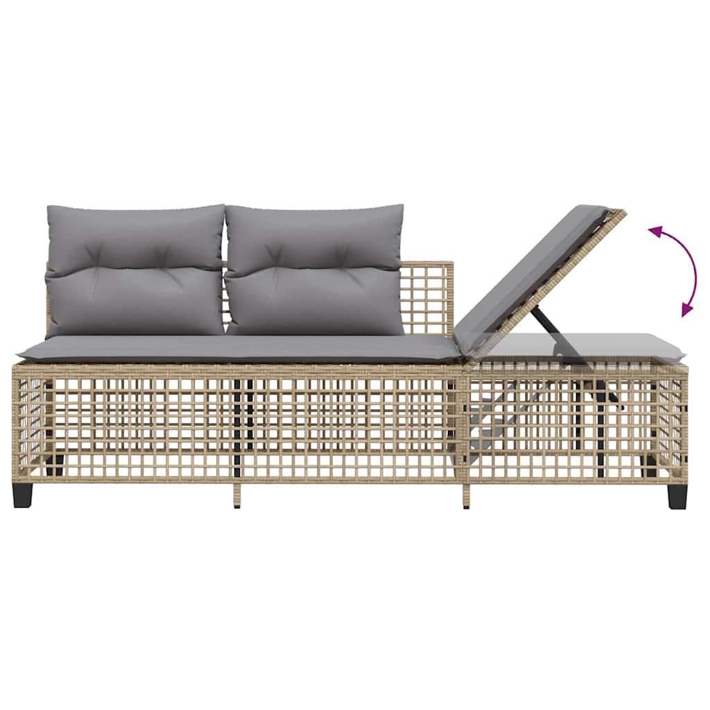 Set Divano ad Angolo 3 pz con Cuscini Beige Misto Polyrattan | homemem39