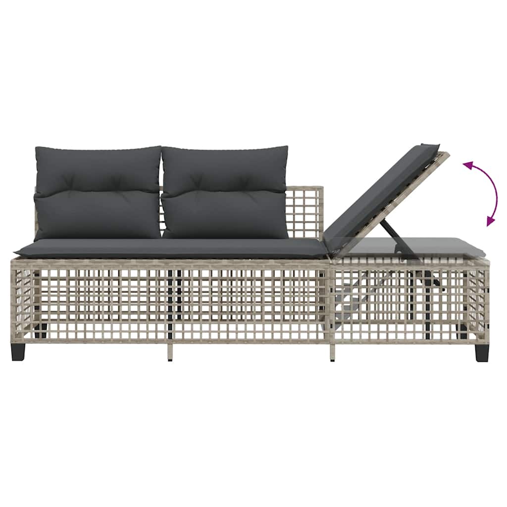 Divani da Giardino ad Angolo 3 pz Cuscini Grigio in Polyrattan | homemem39