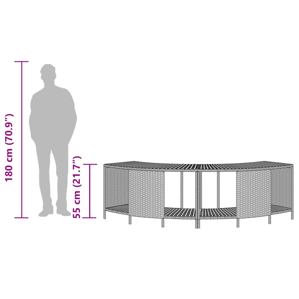 Scaffali Portaoggetti Vasca Idromassaggio 2pz Polyrattan Grigio | homemem39