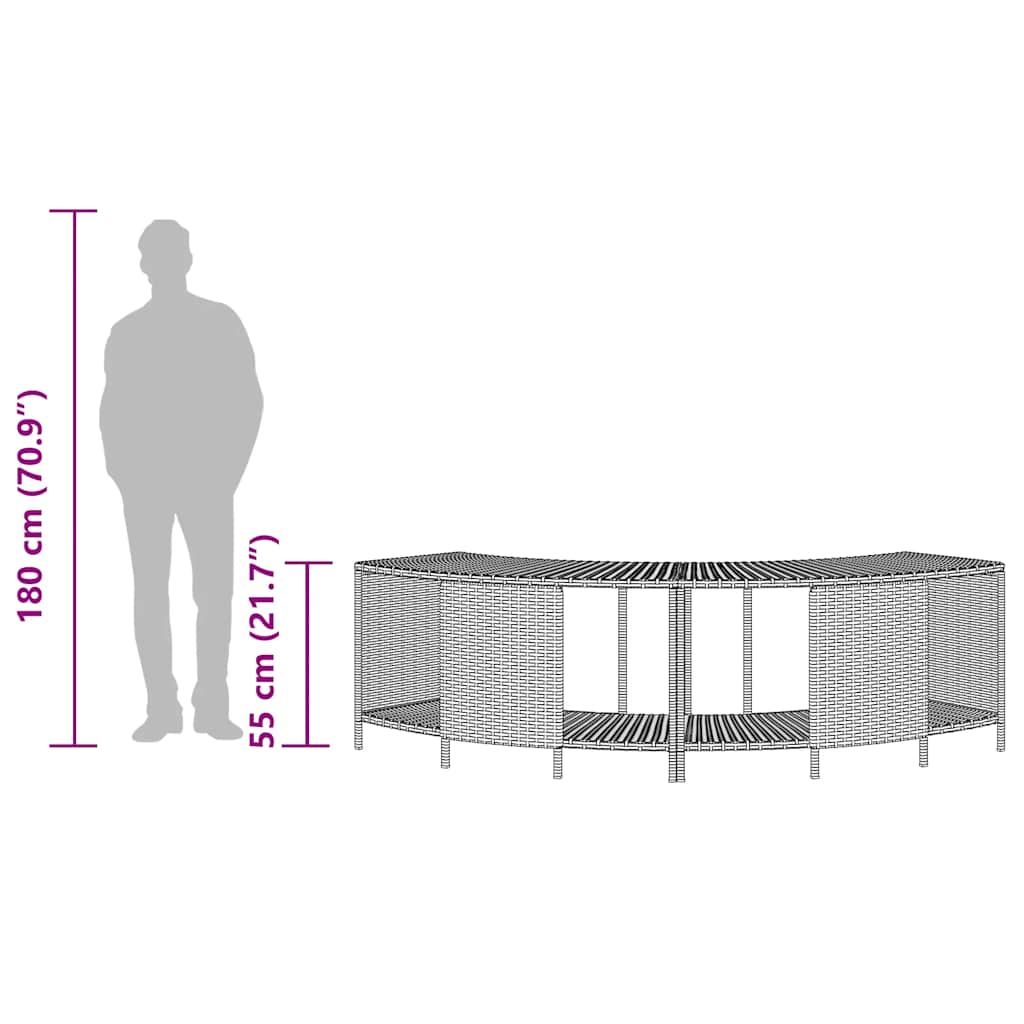 Scaffali Portaoggetti Vasca Idromassaggio 2pz Polyrattan Nero | homemem39