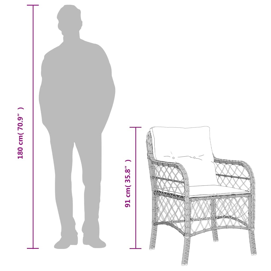 Set da Pranzo da Giardino 9 pz con Cuscini in Polyrattan Grigio | homemem39