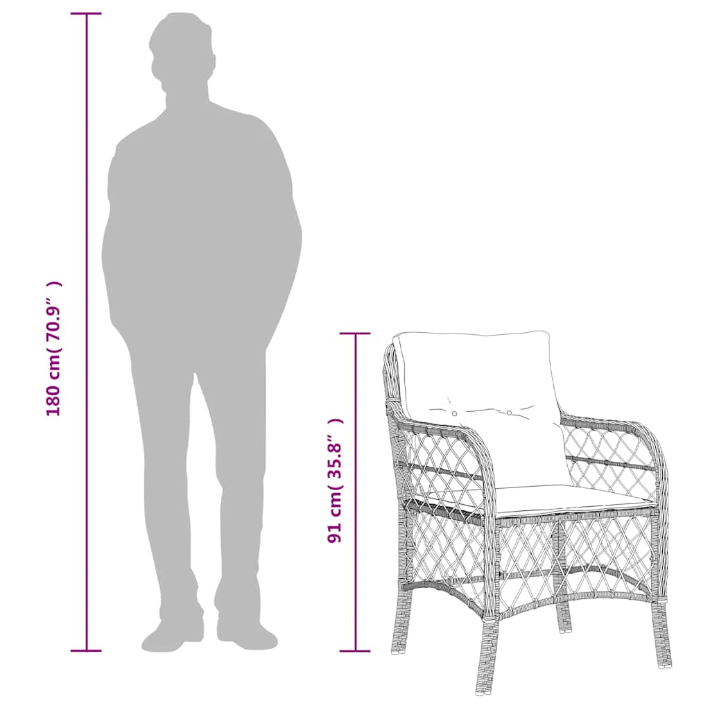 Set da Pranzo da Giardino 9 pz con Cuscini in Polyrattan Grigio | homemem39