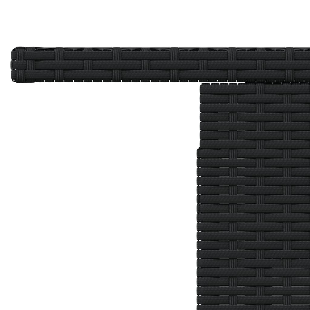 Tavolo da Giardino Piano in Vetro Nero 100x55x73 cm Polyrattan | homemem39