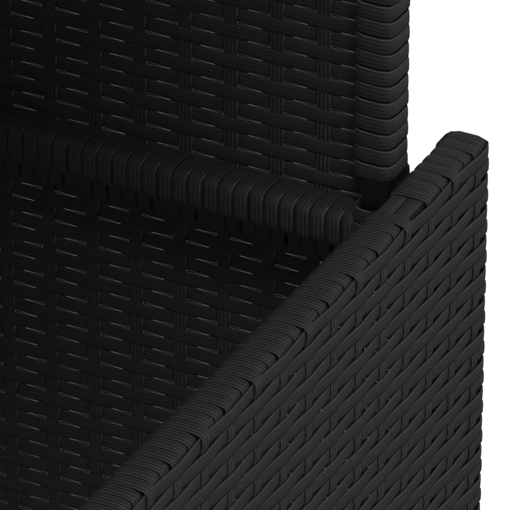 Tavolo da Giardino Nero 100x55x73 cm Polyrattan e Legno Acacia | homemem39