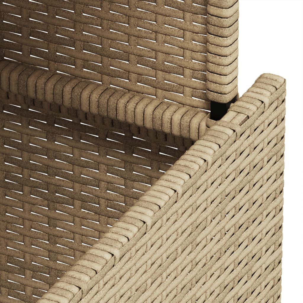 Tavolo da Giardino Piano in Vetro Beige 100x55x73 cm Polyrattan