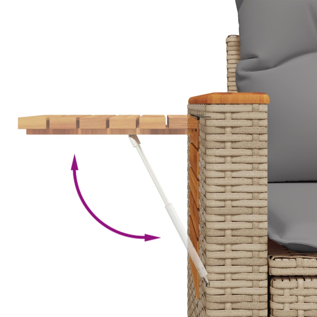 Divano da Giardino con Cuscini a 2 Posti Beige in Polyrattan | homemem39