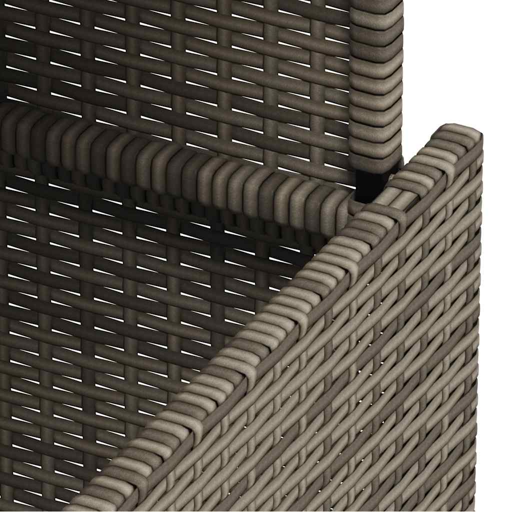 Tavolo da Giardino Piano in Vetro Grigio 100x55x73cm Polyrattan