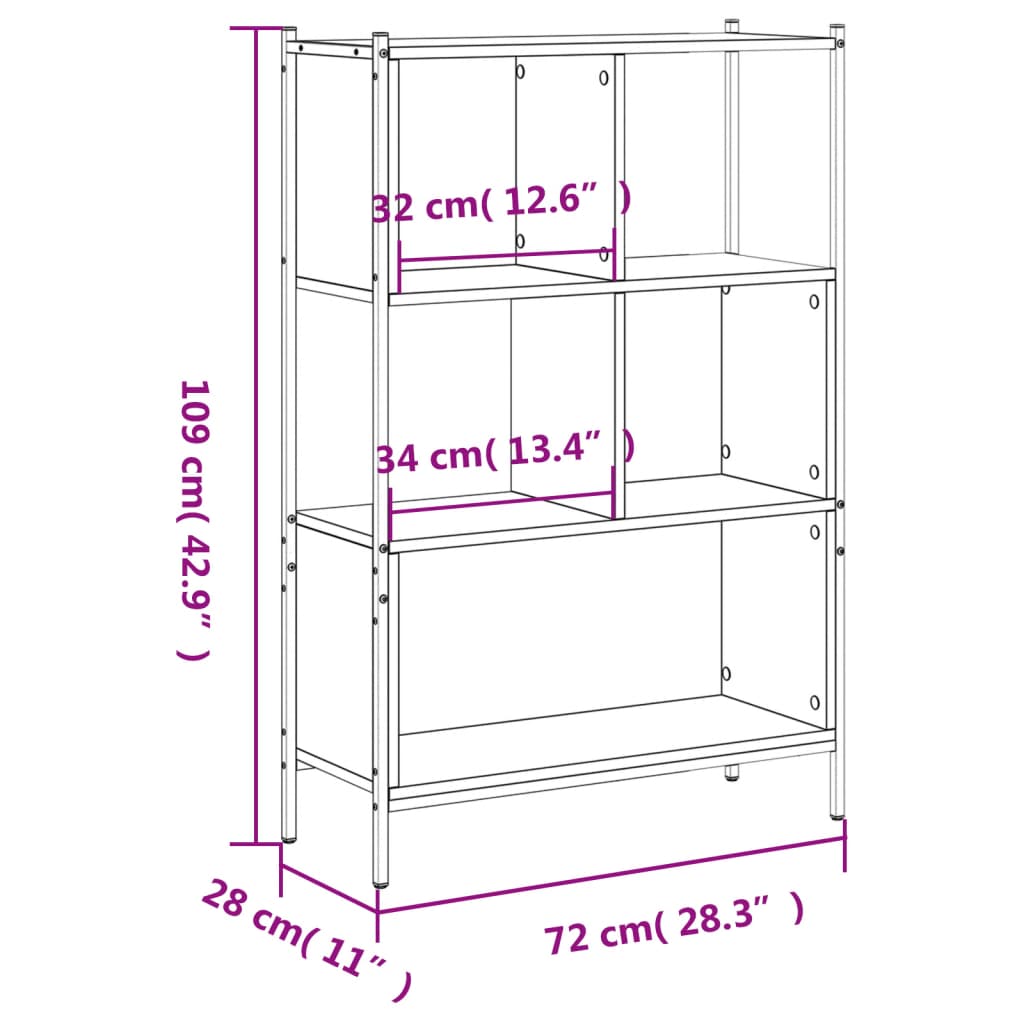 Libreria Rovere Marrone 72x28x109 cm in Legno Multistrato | homemem39