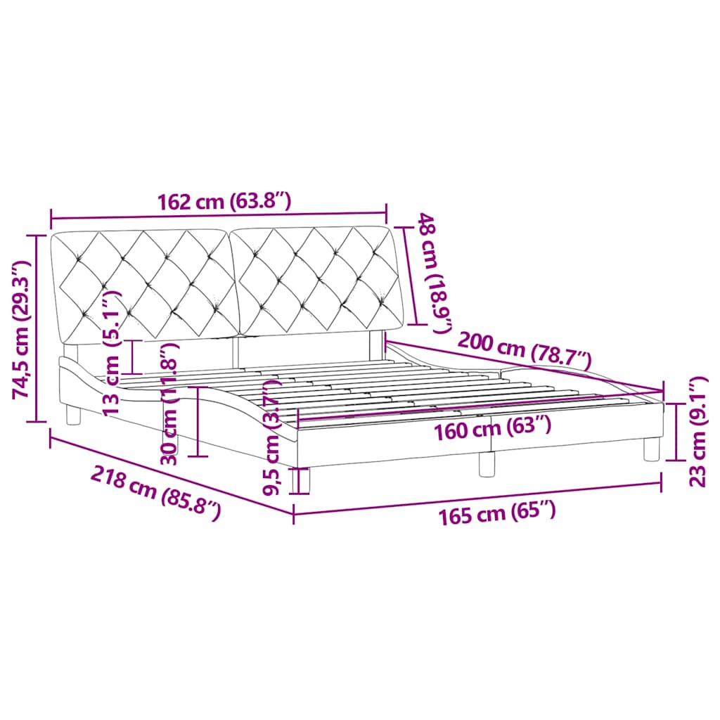 Giroletto senza Materasso Verde Scuro 160x200 cm in Velluto | homemem39