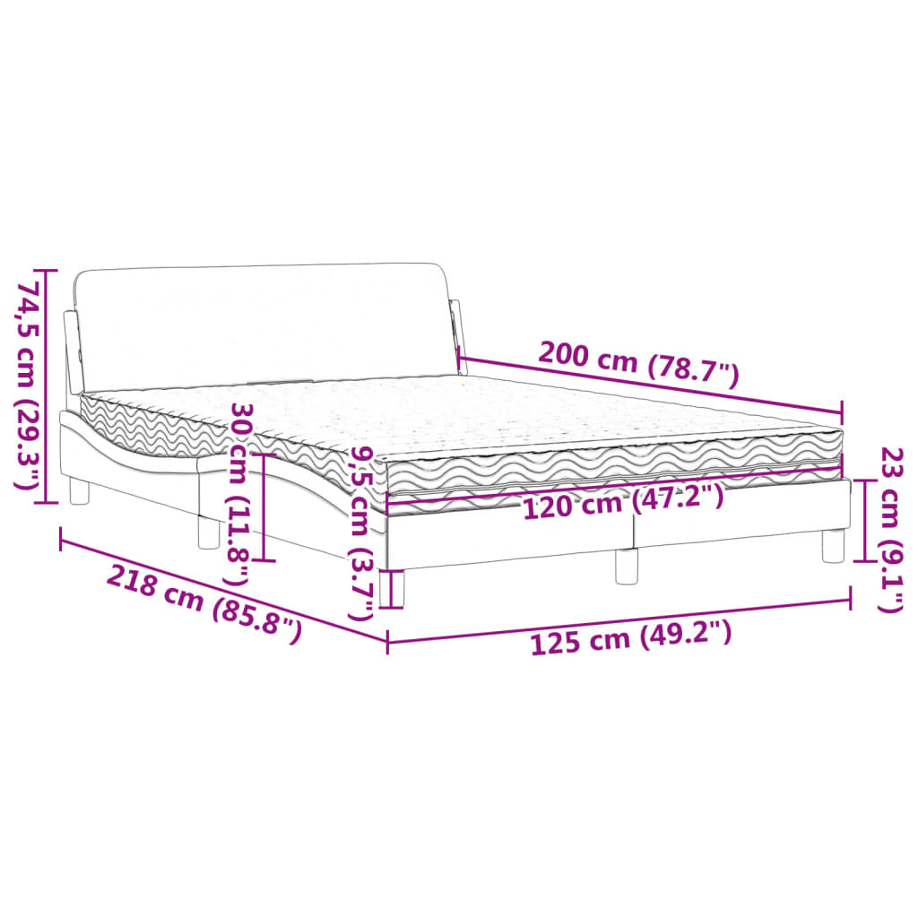 Letto con Materasso Dover Verde Scuro 120x200 cm in Velluto | homemem39