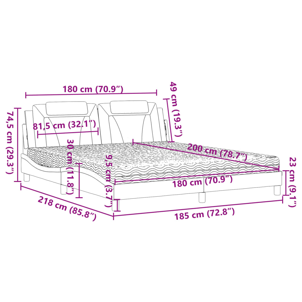 Letto Viana con Materasso Cappuccino 180x200cm Similpelle | homemem39
