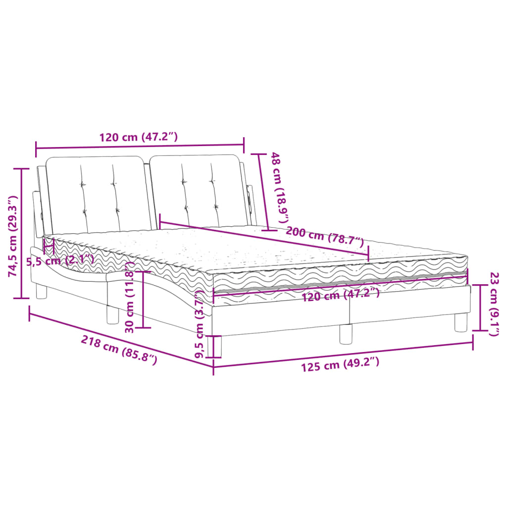 Giroletto senza Materasso Zadar Bianco 120x200 cm in Similpelle | homemem39
