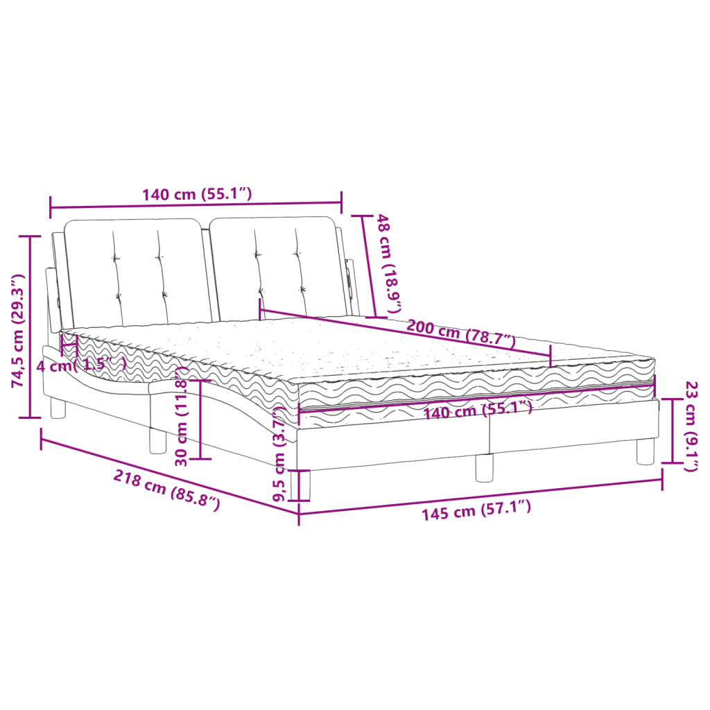 Giroletto senza Materasso Zadar Bianco 140x200 cm in Similpelle | homemem39