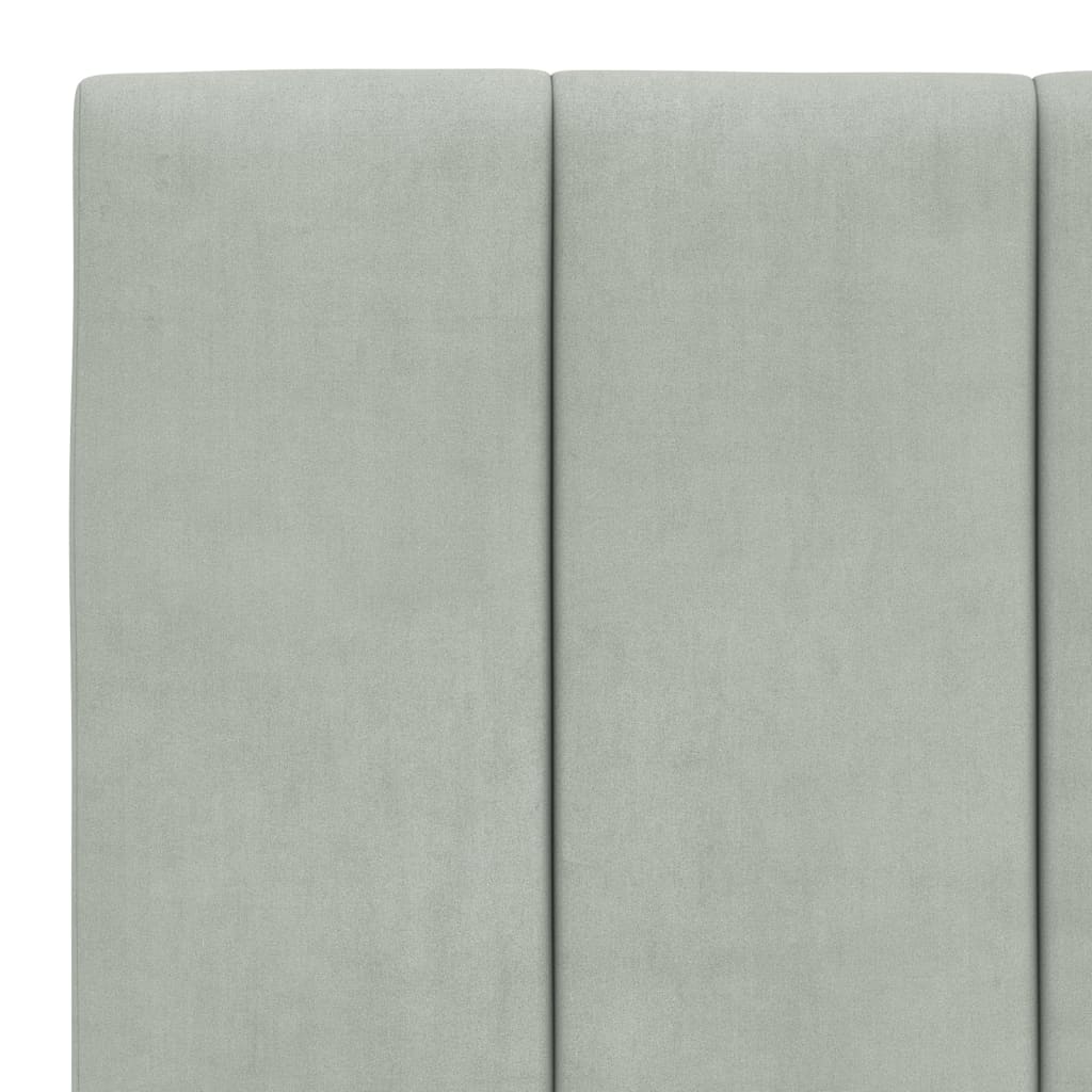 Giroletto con LED senza Materasso Hanko Grigio Chiaro 100x200 cm in Velluto | homemem39