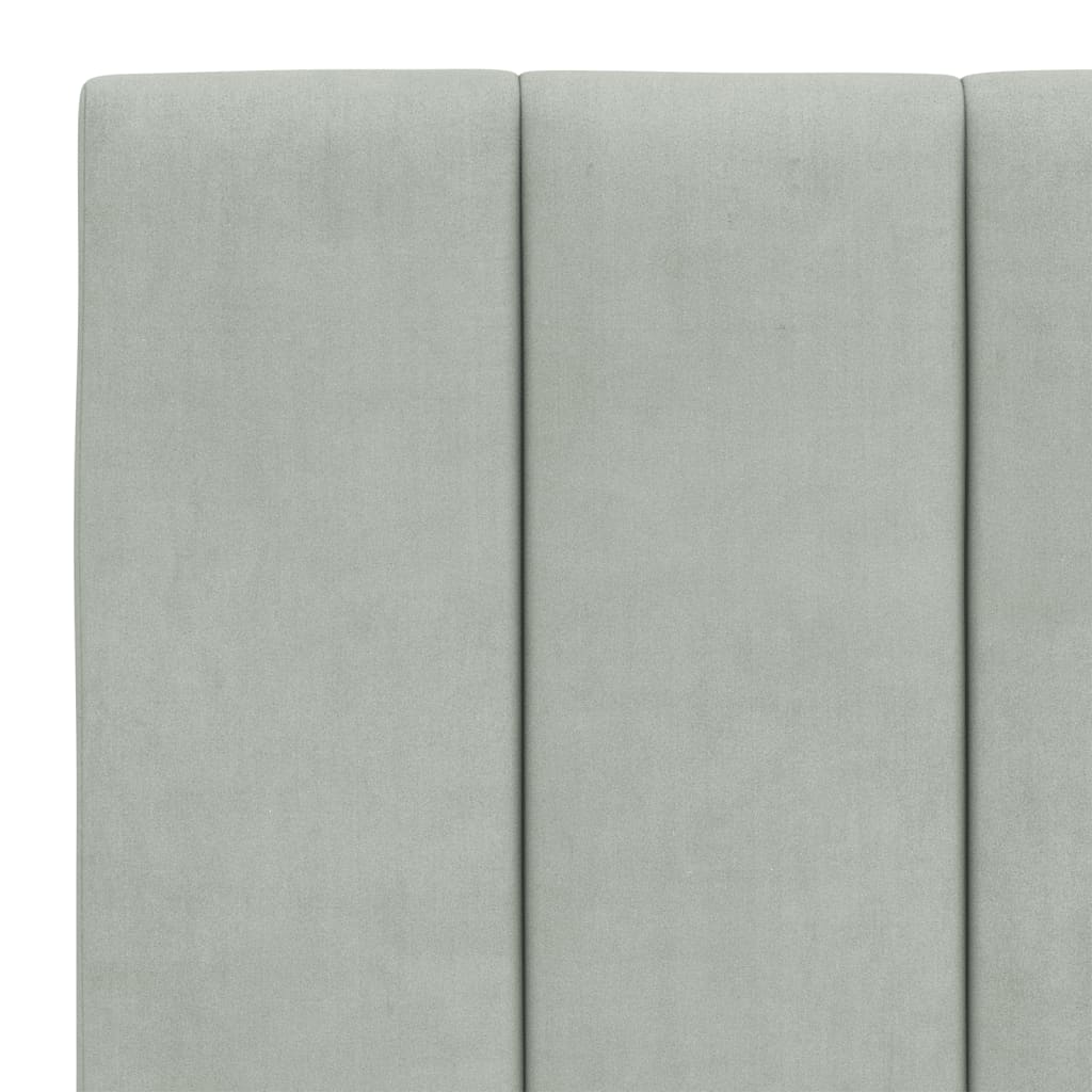 Giroletto con LED senza Materasso Hanko Grigio Chiaro 120x200 cm in Velluto | homemem39