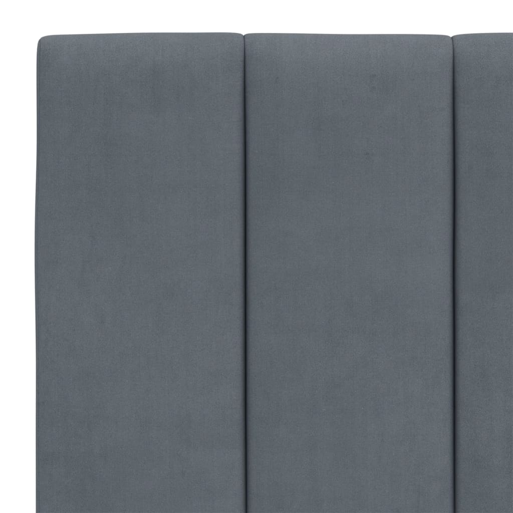 Giroletto con LED senza Materasso Hanko Grigio Scuro 120x200 cm in Velluto | homemem39