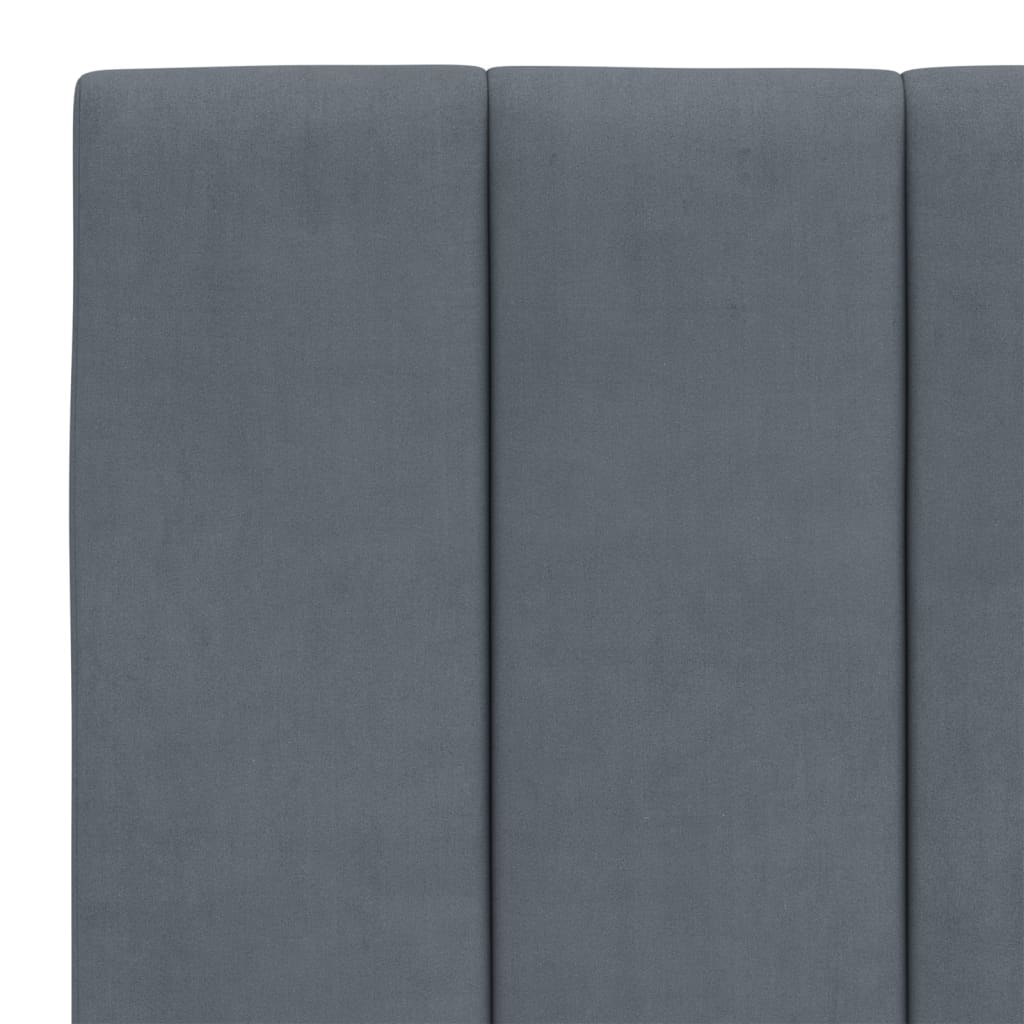Giroletto con LED senza Materasso Hanko Grigio Scuro 140x200 cm in Velluto | homemem39