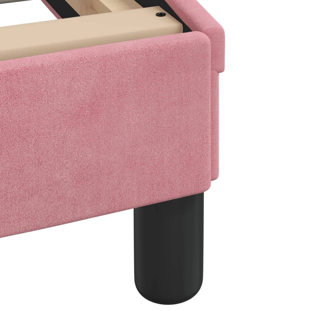 Giroletto con LED senza Materasso Hanko Rosa 160x200 cm Velluto