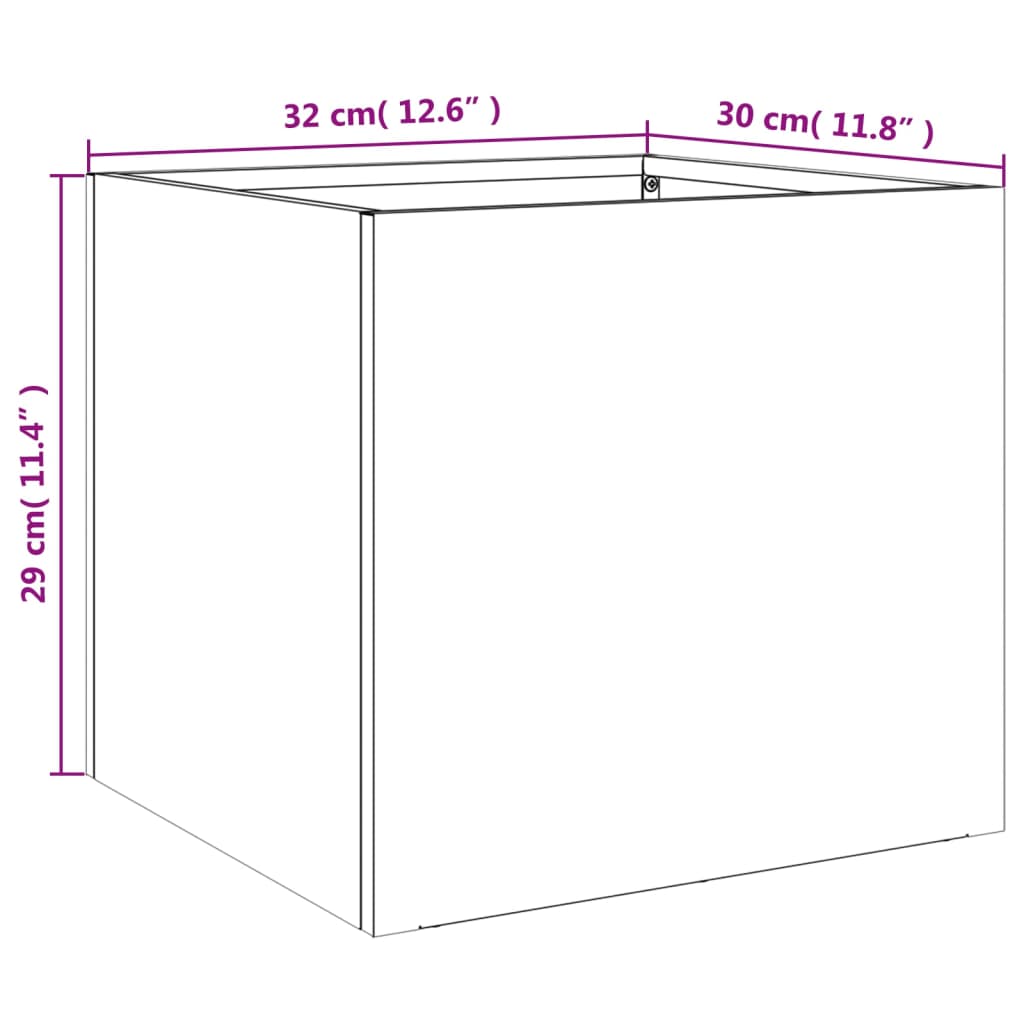 Fioriere 2 pz Antracite 32x30x29 cm in Acciaio | homemem39