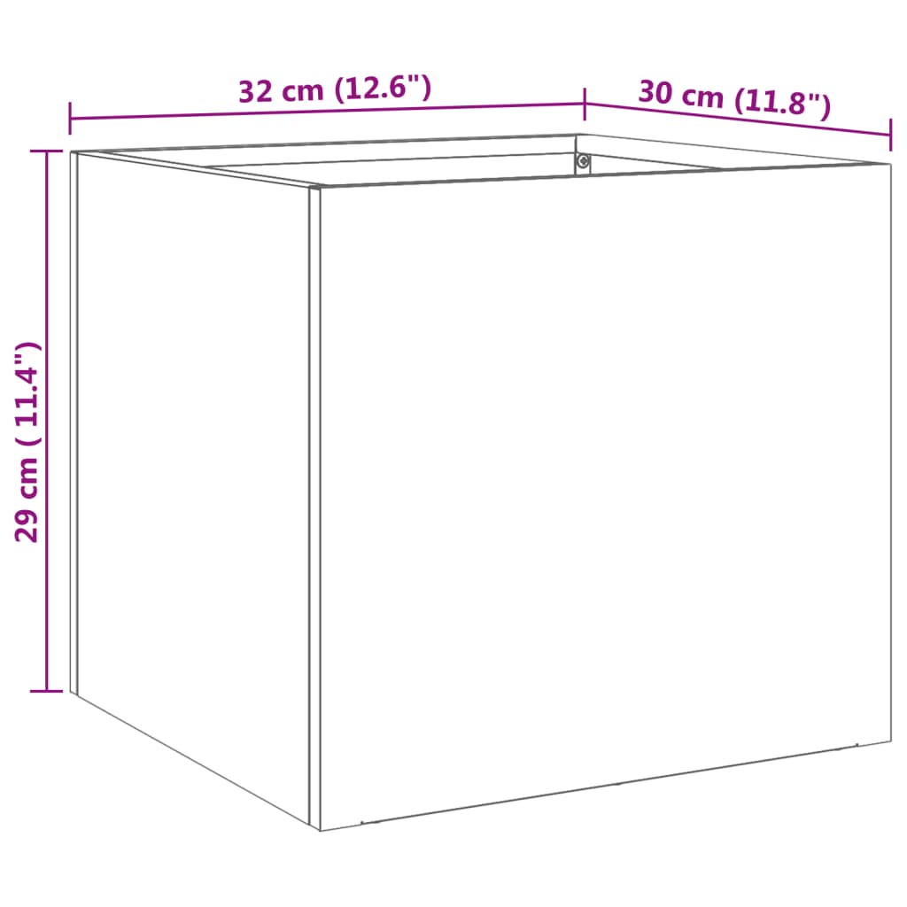 Fioriera Argento 32x30x29 cm in Acciaio Inox