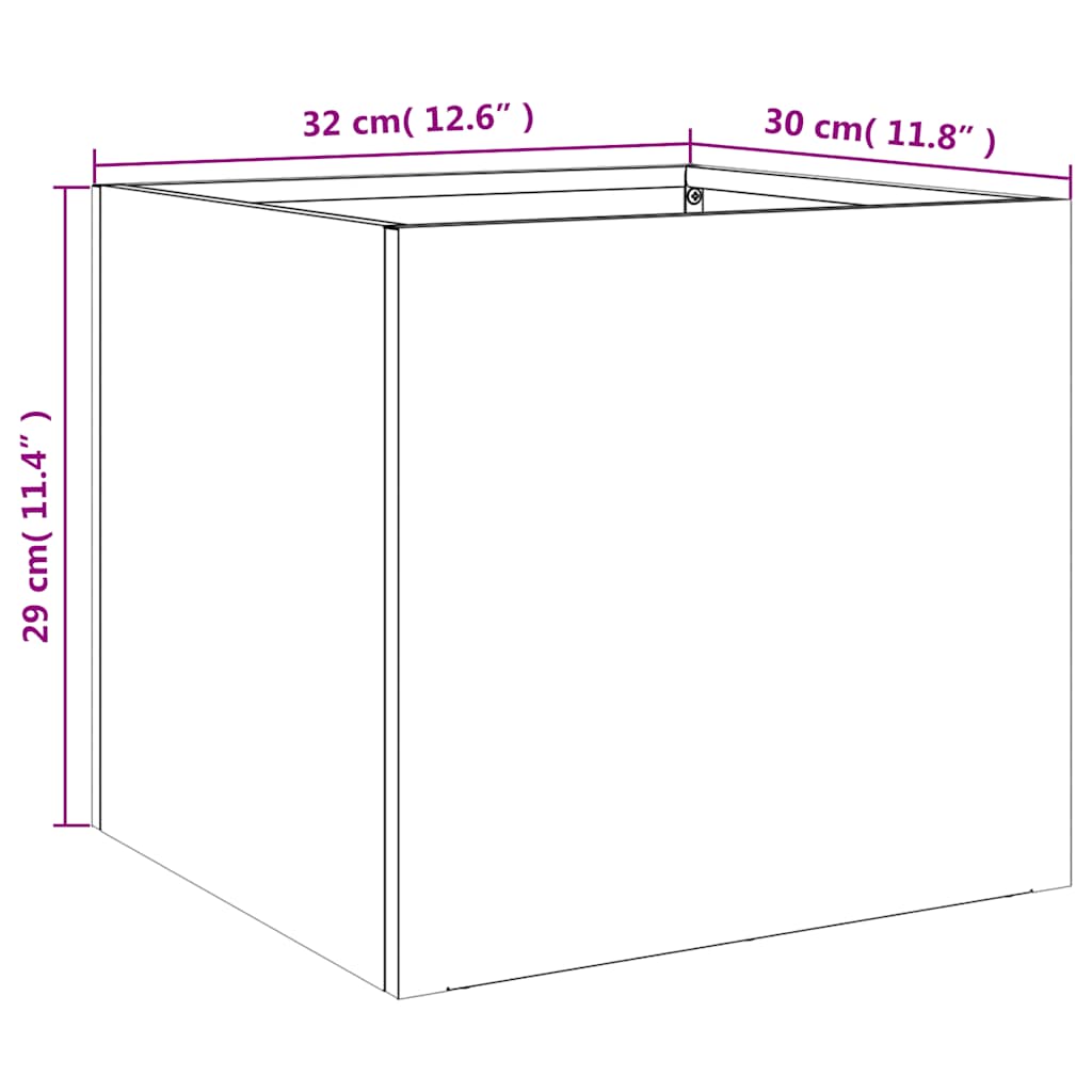 Fioriere 2pz Argento 32x30x29 cm in Acciaio Zincato | homemem39