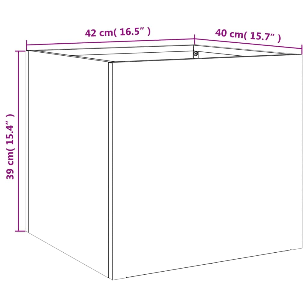 Fioriera Nera 42x40x39 cm in Acciaio | homemem39