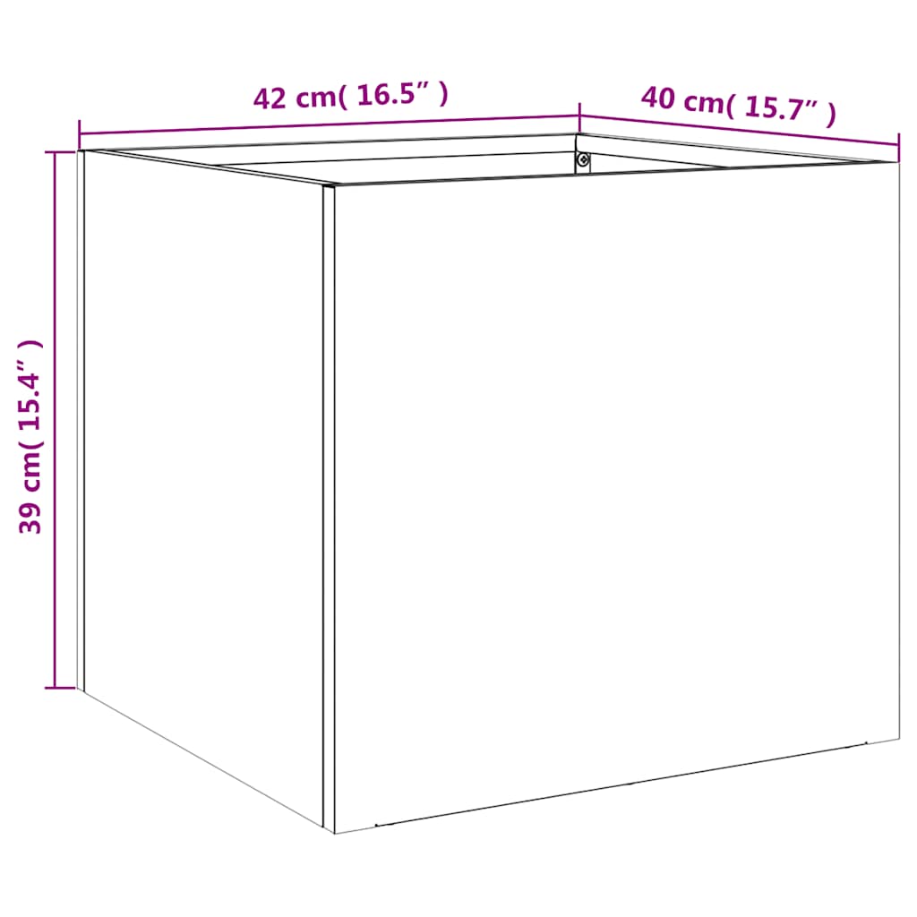 Fioriera Argento 42x40x39 cm in Acciaio Zincato | homemem39
