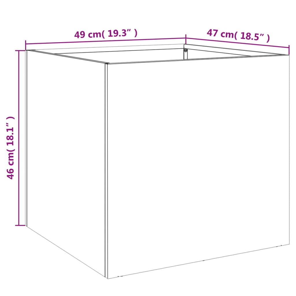 Fioriere 2 pz Bianche 49x47x46 cm in Acciaio | homemem39