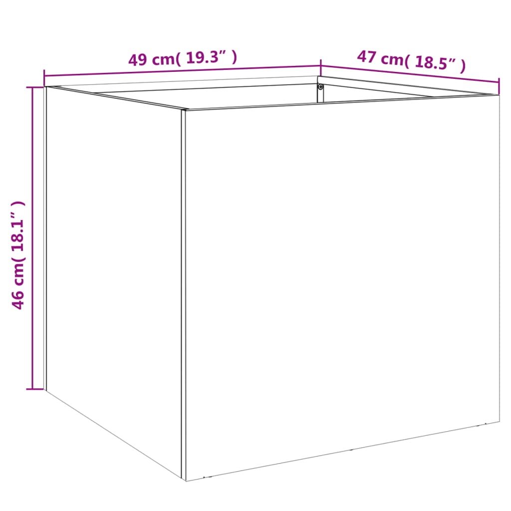 Fioriere 2 pz Verde Oliva 49x47x46 cm in Acciaio | homemem39