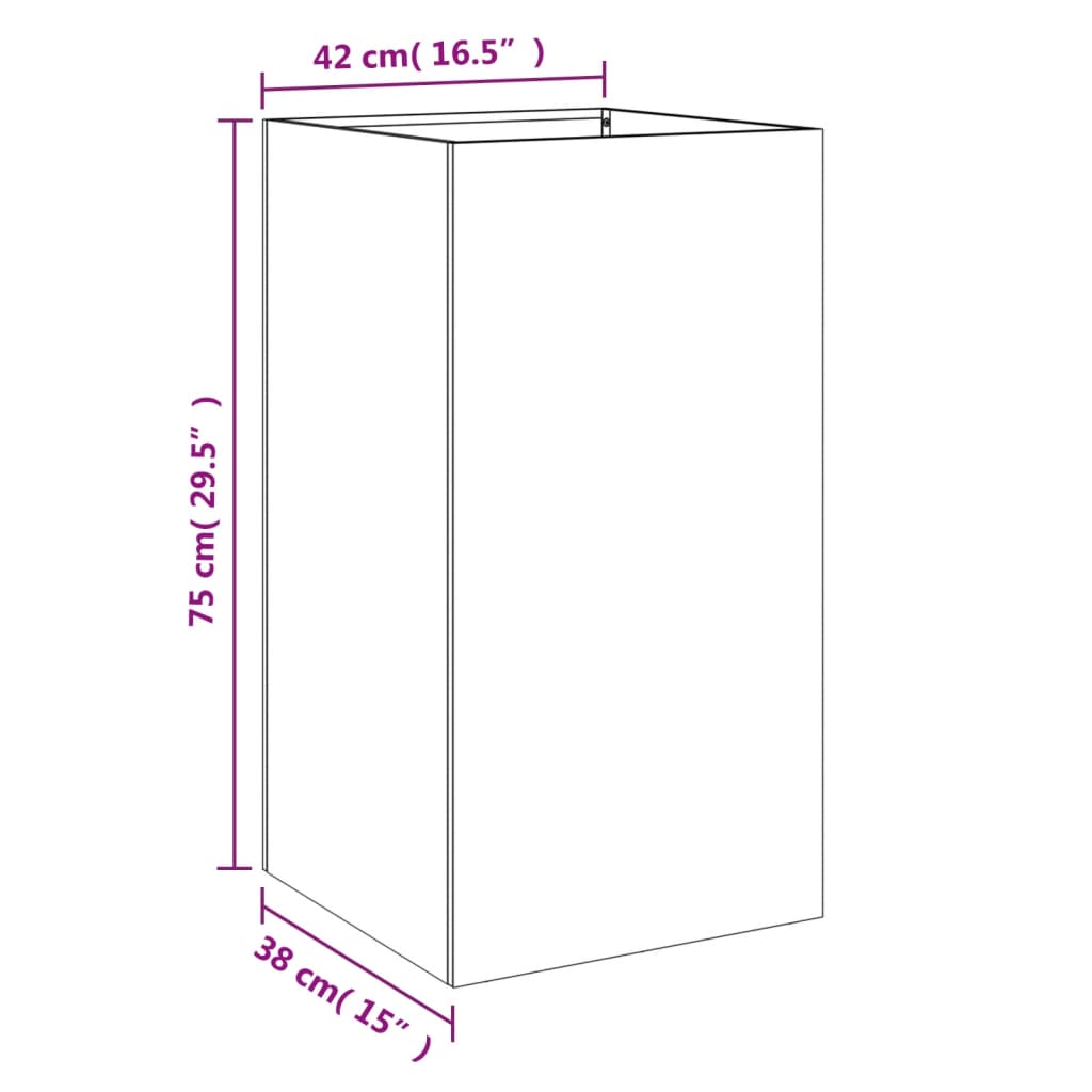 Fioriera Nera 42x38x75 cm in Acciaio | homemem39
