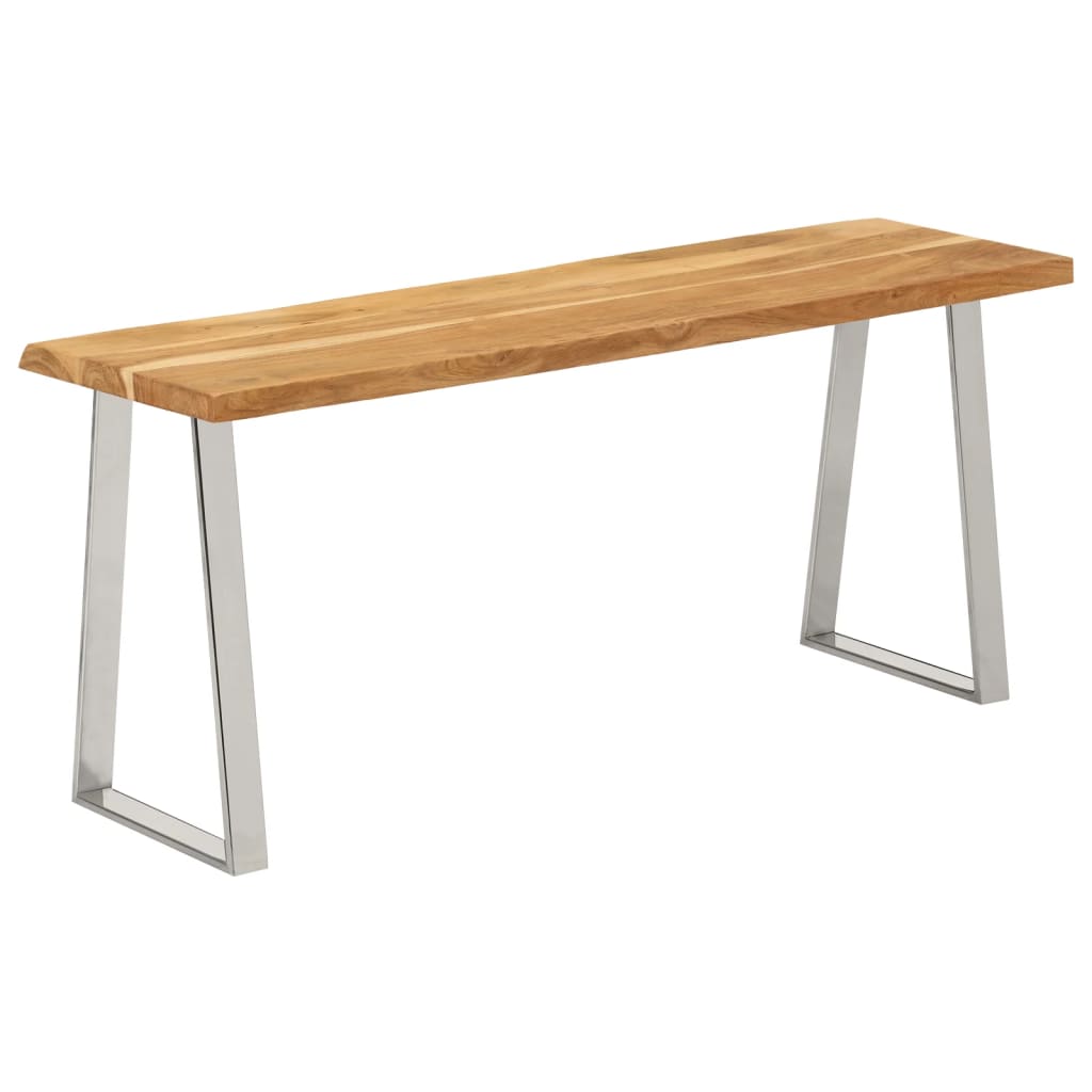 Panca con Bordi Vivi 105 cm in Legno Massello di Acacia - homemem39