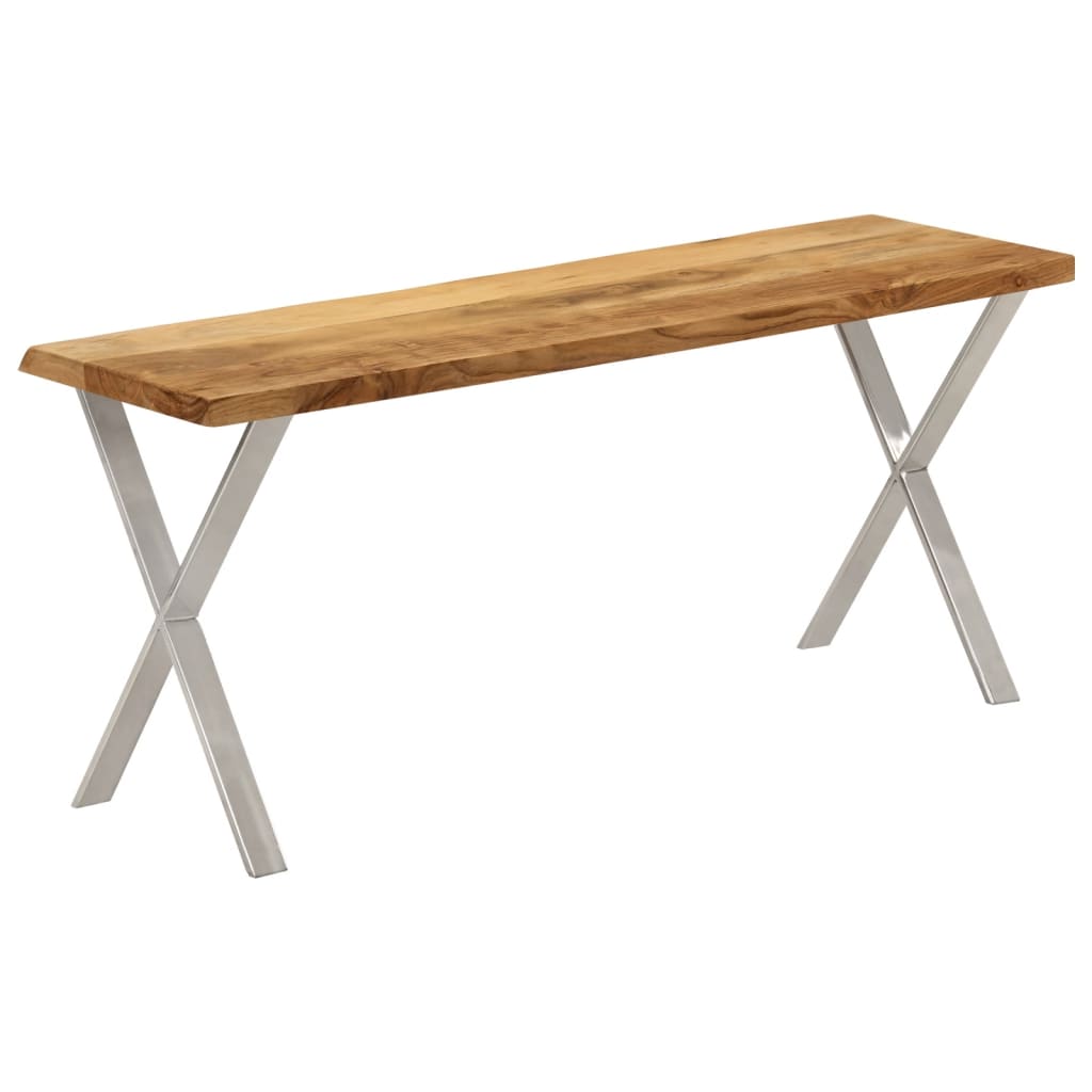 Panca con Bordi Vivi 105 cm in Legno Massello di Acacia - homemem39