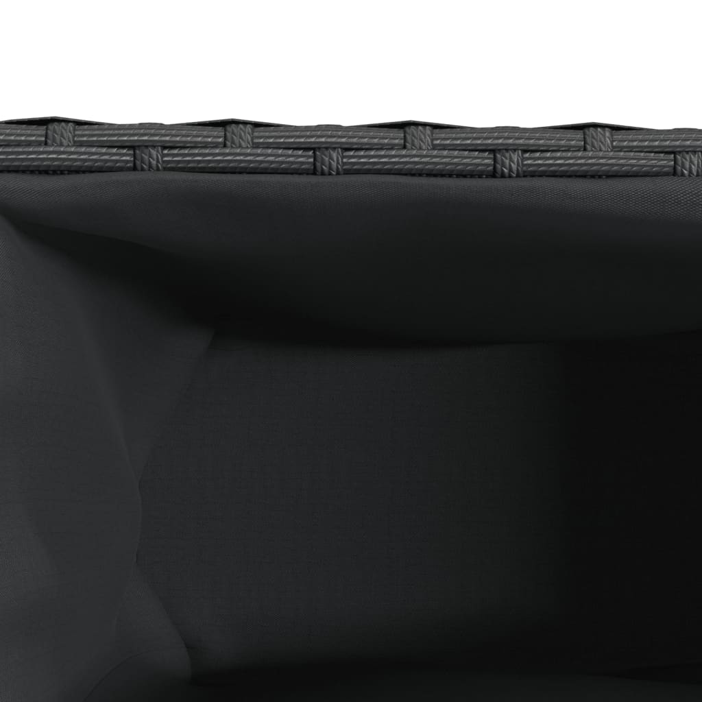 Fioriere da Giardino con 2 Vasi Nere 90x20x40 cm in Polyrattan