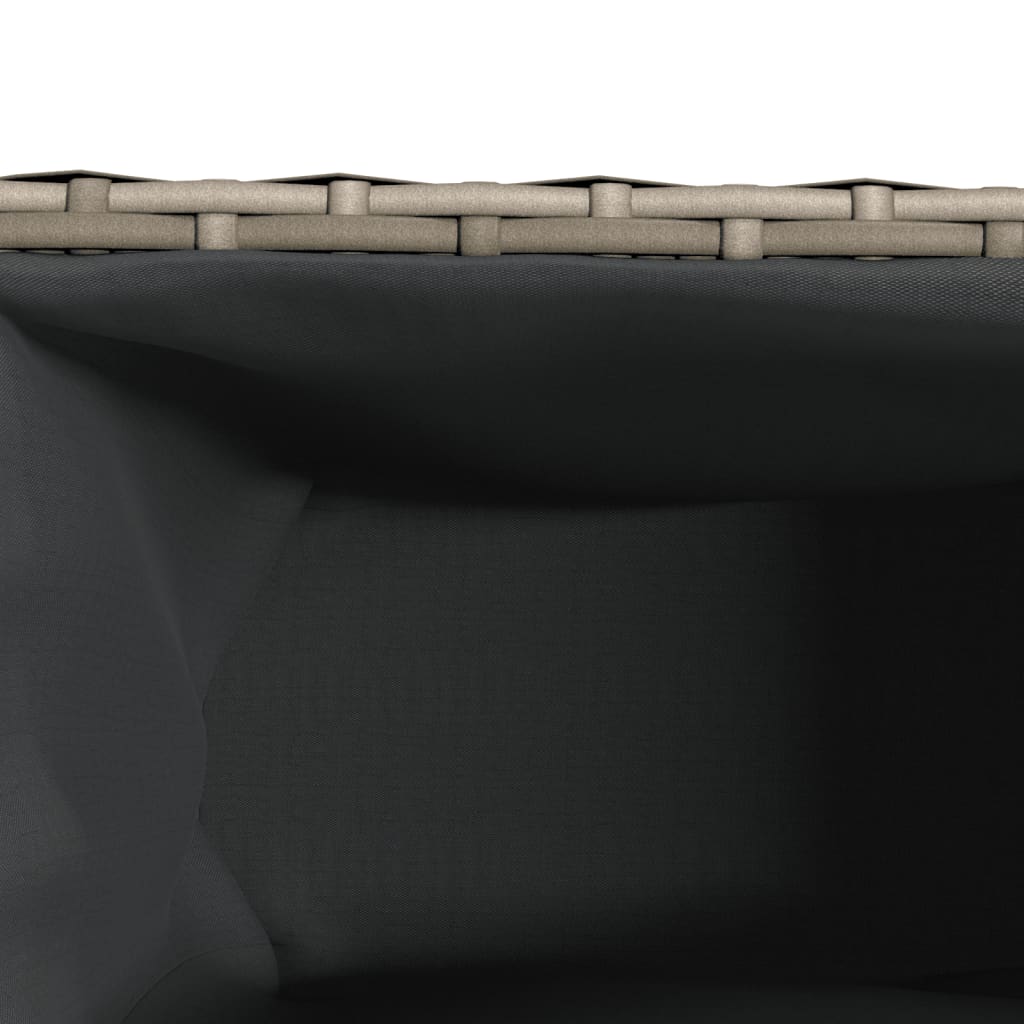 Fioriere da Giardino con 3 Vasi Grigie 105x30x32 cm Polyrattan