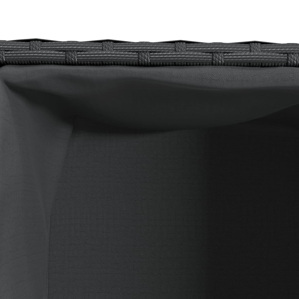 Fioriere da Giardino con 2 Vasi Nere 72x30x32 cm in Polyrattan